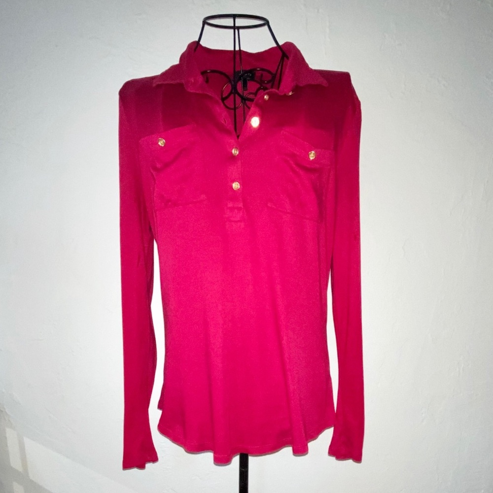 Talbots - long sleeved top in pink.